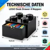 Bild der technischen Grafik des Lego Desk 4er Schiebers in Schwarz Productafbeelding-voorbeeld