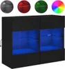 vidaXL TV-Wandschrank mit LED-Leuchten Schwarz 78,5x30x60,5 Produktbild-Vorschau 1