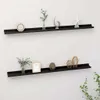 The Living Store Wandregale 2 Stk. Schwarz 115x9x3 cm Produktbild-Vorschau 2