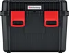 A black plastic toolbox with red latches and a Kistenberg logo. Anteprima dell’immagine prodotto