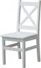 A white wooden chair is shown against a white background. Náhľad obrázku produktu