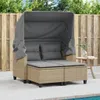 vidaXL, 2-Sitzer Gartensofa Set, 3-tlg., Poly Rattan, Produktbild-Vorschau 2