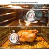 Two views of an oven with a thermometer and a roasted chicken. Produktbild-Vorschau