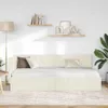 vidaXL Eckbettgestell mit Kopfteil Creme 100 cm x 200 cm Produktbild-Vorschau 3