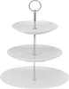 Plat gracieux gradué en porcelaine blanche pour gâteaux et Voir les images du produit 13