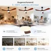 Ø106cm Echtholz Deckenventilator mit Beleuchtung 3 Flügel Produktbild-Vorschau 5