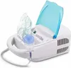 A white nebulizer with a blue lid and a clear mask and tube. Produktbild-Vorschau