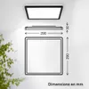 Plafonnier LED salle de bain projections d'eau plat, noir Voir les images du produit 5