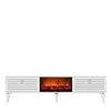A white TV stand with an electric fireplace. Anteprima dell’immagine prodotto