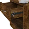 vidaXL Tables de chevet 2 pcs. avec tiroir chêne fumé Voir les images du produit 11