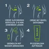 Diagram showing the 4 steps for using an intimate hair removal cream and balm. Podgląd zdjęcia produktu