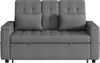 A gray sofa bed is shown from the front against a white background. Anteprima dell’immagine prodotto