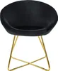 A black velvet chair with a gold metal base is shown against a white background. Produktbild-Vorschau
