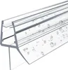 A close-up, studio shot of a clear plastic shower door seal with water droplets on it. Anteprima dell’immagine prodotto
