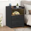 Table de nuit Jayseuw Table de chevet avec éclairage LED, Voir les images du produit 4