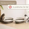 2er Set Katzenklo Ecke XXL Eck Katzentoilette mit Rand ohne Produktbild-Vorschau 7