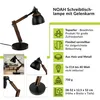 Schreibtischlampe Schwarz Natur verstellbar 52 cm Holz Produktbild-Vorschau 2