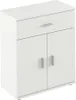 A white two-door cabinet with a drawer on top, shown from a slightly elevated angle against a white background. Náhľad obrázku produktu