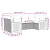 vidaXL 6-tlg. Garten-Sofagarnitur mit Kissen Schwarz Poly Produktbild-Vorschau 7