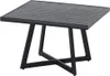 A square, dark grey outdoor coffee table with a slatted top and a cross-legged base, shown from a slightly elevated angle against a white background. Produktbild-Vorschau