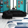 Ecksofa L-Form 275 x 202 cm Schwarz links mit Produktbild-Vorschau 8