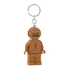 A gingerbread man LEGO keychain is shown against a white background. Produktbild-Vorschau