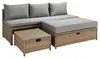 home24 Loungeset - 3-teilig - Polyrattan / Webstoff - Braun Produktbild-Vorschau 5