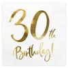 Tovaglioli per 30° compleanno 33x33cm 20 pezzi, bianco/oro Anteprima dell’immagine prodotto 13