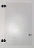A glass display case with hinges and a lock. Produktbild-Vorschau