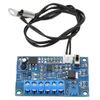 A blue circuit board with electronic components and a temperature sensor with a black wire, isolated on a white background. Voir les images du produit