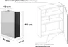 Diagrams and dimensions of a bathroom cabinet. Náhľad obrázku produktu