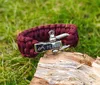 PEAQUE Survival Armband aus Paracord - Rot - verstellbarer Produktbild-Vorschau 4