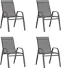 vidaXL Stapelbare Gartenstühle 4 Stk. Grau Textilene Produktbild-Vorschau 1