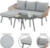 Gartenlounge MYKONOS, braun/grau - Balkon Lounge Sofa mit Produktbild-Vorschau 8