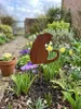 Gatto decorazione giardino metallo ruggine per vaso di Anteprima dell’immagine prodotto 6