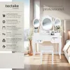 Coiffeuse avec 3 miroirs 7 tiroirs - blanc Voir les images du produit 2