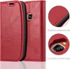 Close-up shots of a red phone case, highlighting its craftsmanship and painted edges. Náhled obrázku produktu