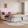 okwish Polsterbett 160x200 mit LED Beleuchtung und USB- und Produktbild-Vorschau 3