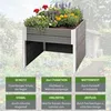 2in1 Hochbeet mit Mährobotergarage Holzoptik 73x79x56 cm Produktbild-Vorschau 7