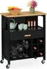 Relaxdays Kitchen Island Cart, Prostokątny, Płyty pilśniowe Podgląd zdjęcia produktu 1