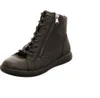 A black leather high-top boot with laces and a side zipper is shown against a white background. Anteprima dell’immagine prodotto