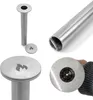 A collage of images showing different views and details of a stainless steel grill gallows. Podgląd zdjęcia produktu