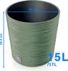 A green planter with dimensions and volume indicated. Produktbild-Vorschau