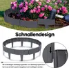 A garden border made of plastic in stone look, shown around a flower bed and as a separate assembly. Produktbild-Vorschau