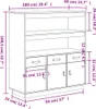 vidaXL Deska barowa biała 100x40x108,5 cm lite drewno Podgląd zdjęcia produktu 8