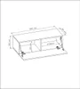 A technical drawing of a wall-mounted cabinet with dimensions. Produktbild-Vorschau
