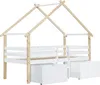 Sweiko Lit d'enfant, Lit mi-hauteur, Lit de maison avec Voir les images du produit 14