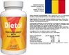 A bottle of Dietoll food supplement with glucomannan, shown next to its informational packaging. Voir les images du produit