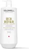 A white pump bottle of Goldwell Dualsenses Rich Repair Restoring Conditioner. Produktbild-Vorschau