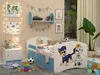 A child's bedroom with a bed, nightstand, and decorations. Produktbild-Vorschau